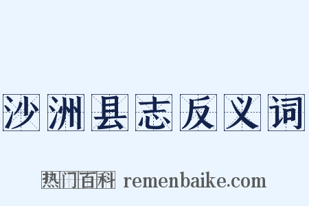 沙洲县志反义词是什么意思的图片